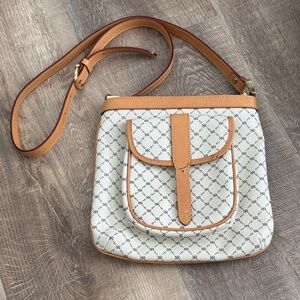 Rioni White and Tan Crossbody Purse